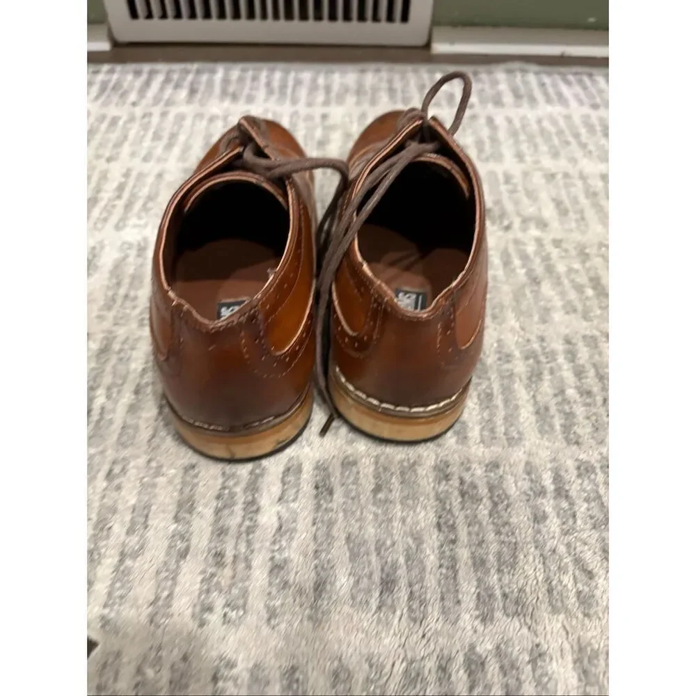 Stacy Adams Youth Boys Wingtip Oxford Dress Shoes Leather Lace-Up Brown Size 13
